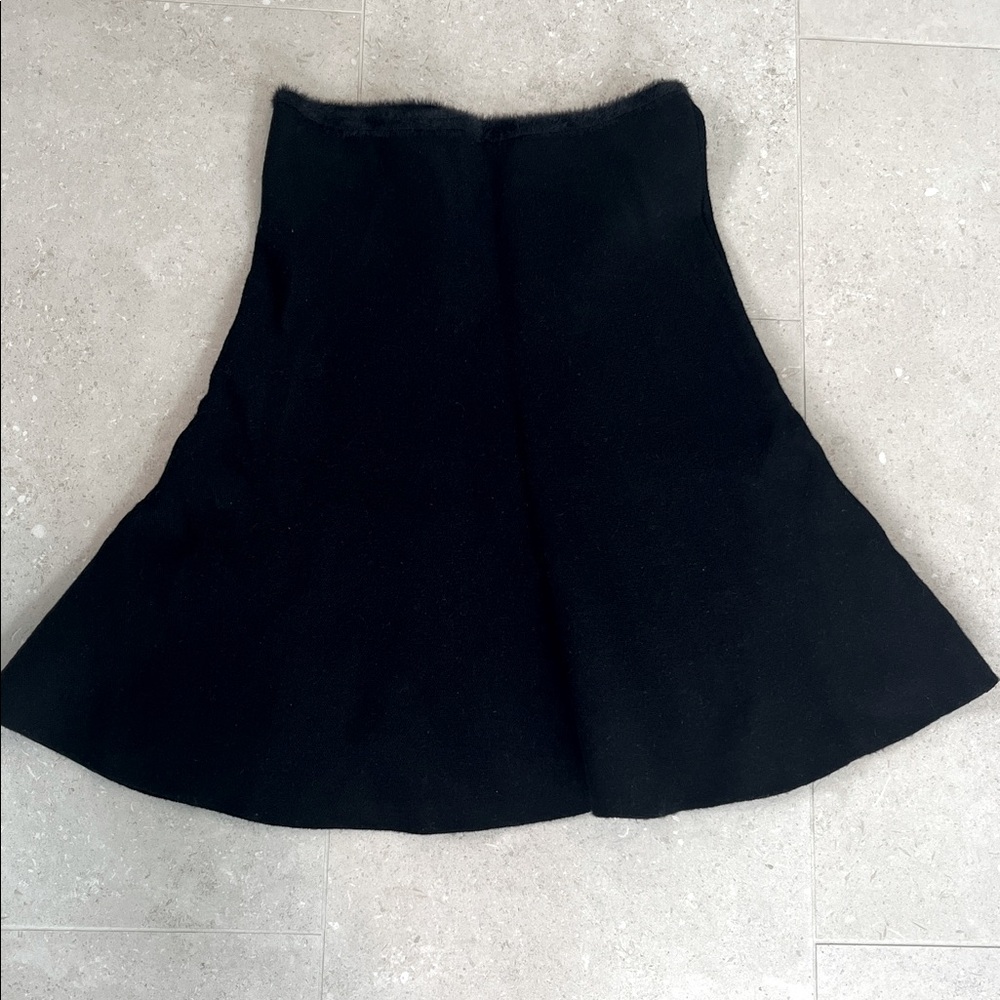 Zara Black A-Line Knit Skirt